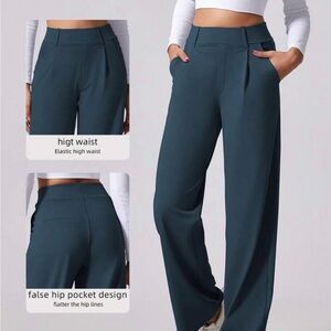 Women's High Waist Pants - Blue
